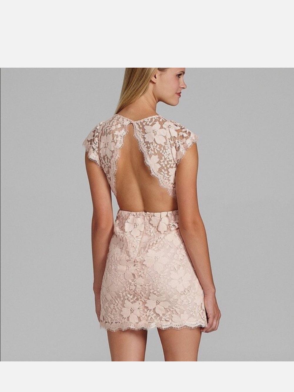 BCBG blush pink open back dress sz 0